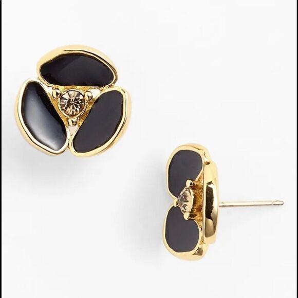 Kate Spade Disco Pansy Black Studs - Picture 1 of 4